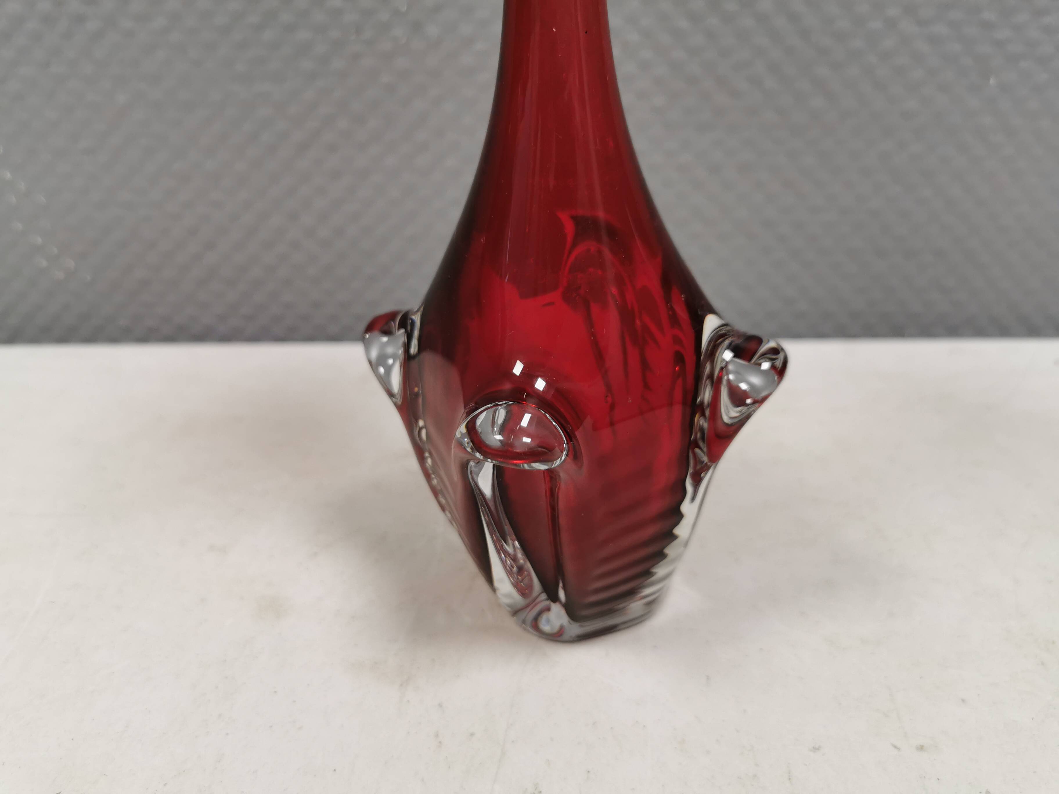 Ruby-red glass vase from Aseda Glasværk, Sweden, 1980s