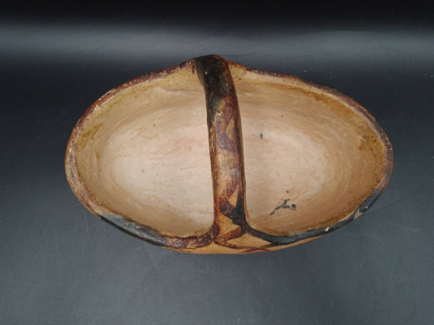 Berber pottery Kabyle basket early 20th century AlgeriaTerracotta Ideqqi Takduht