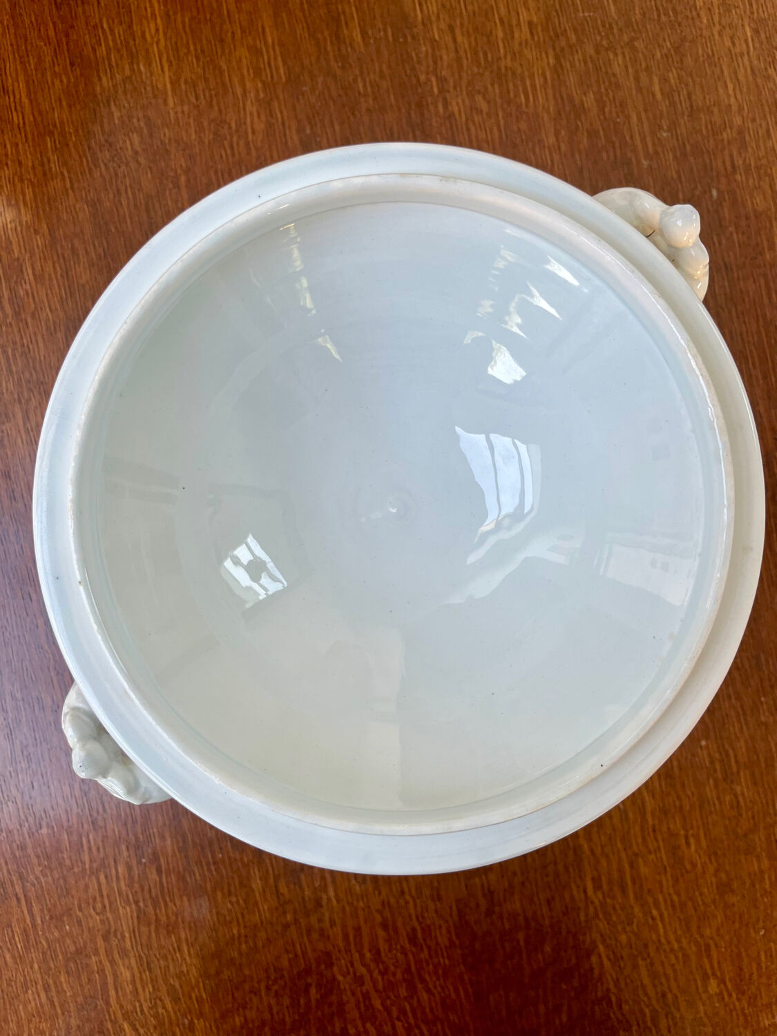 Antique white earthenware soup tureen – Lunéville