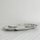 Shiny silver stainless steel compartment dish