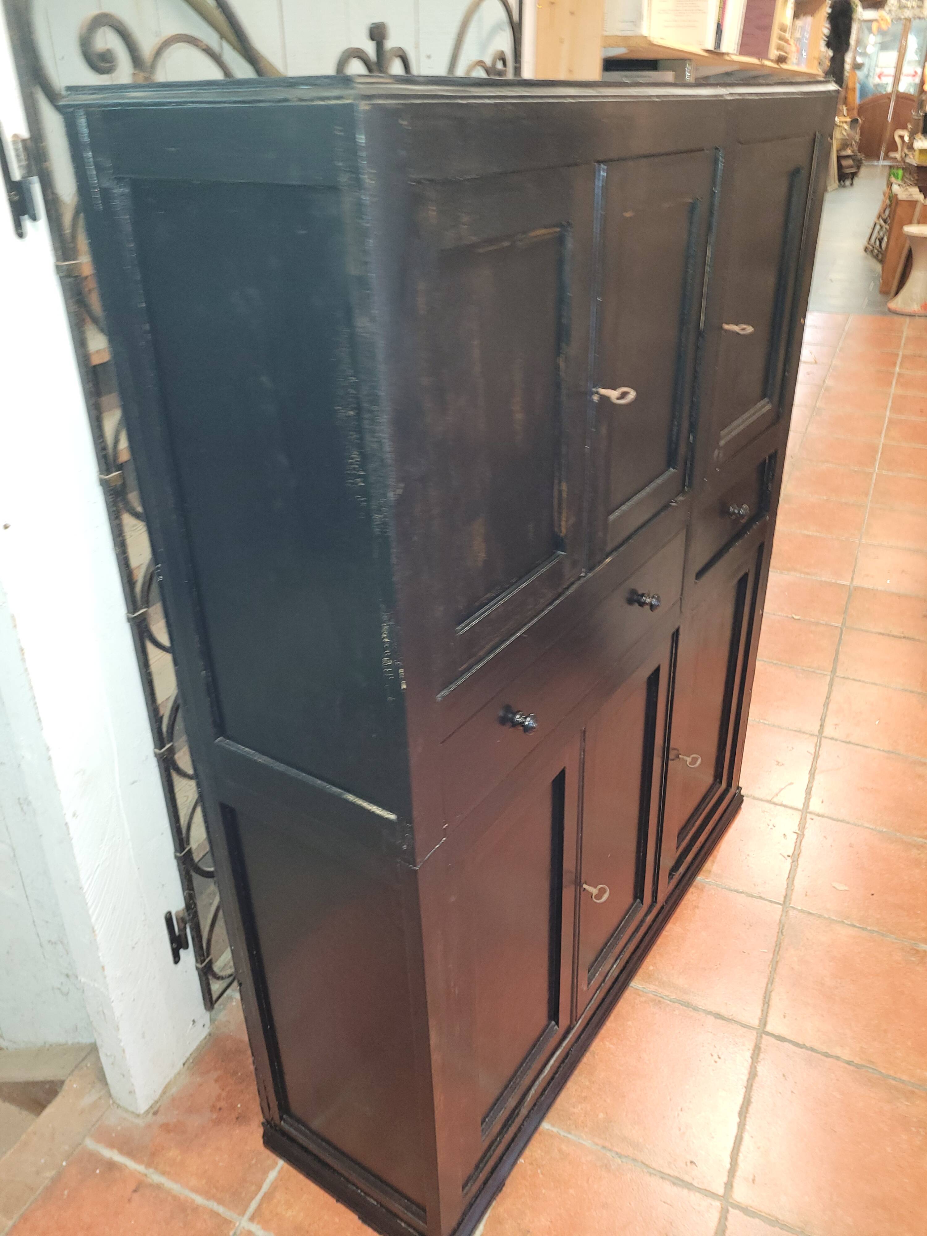 Black patinated high sideboard