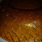 Large orange braided glass dish 27.5 cm