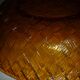 Large orange braided glass dish 27.5 cm