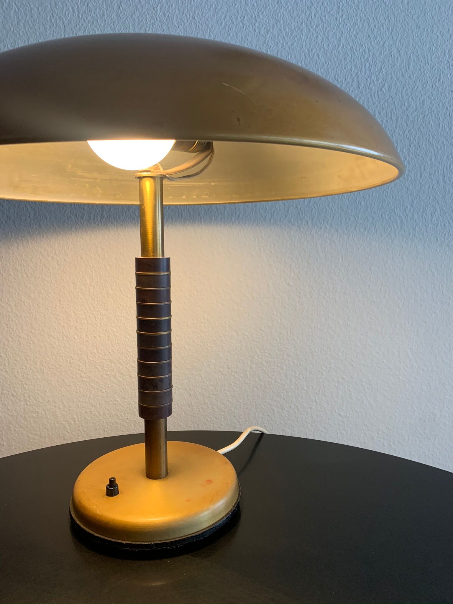 Art Deco Bauhaus Desk Lamp by Kaiser Idell in Brass 1930s