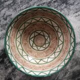 large salad bowl or empty pocket in enameled ceramic and signed Robert Picault, Vallauris 1950