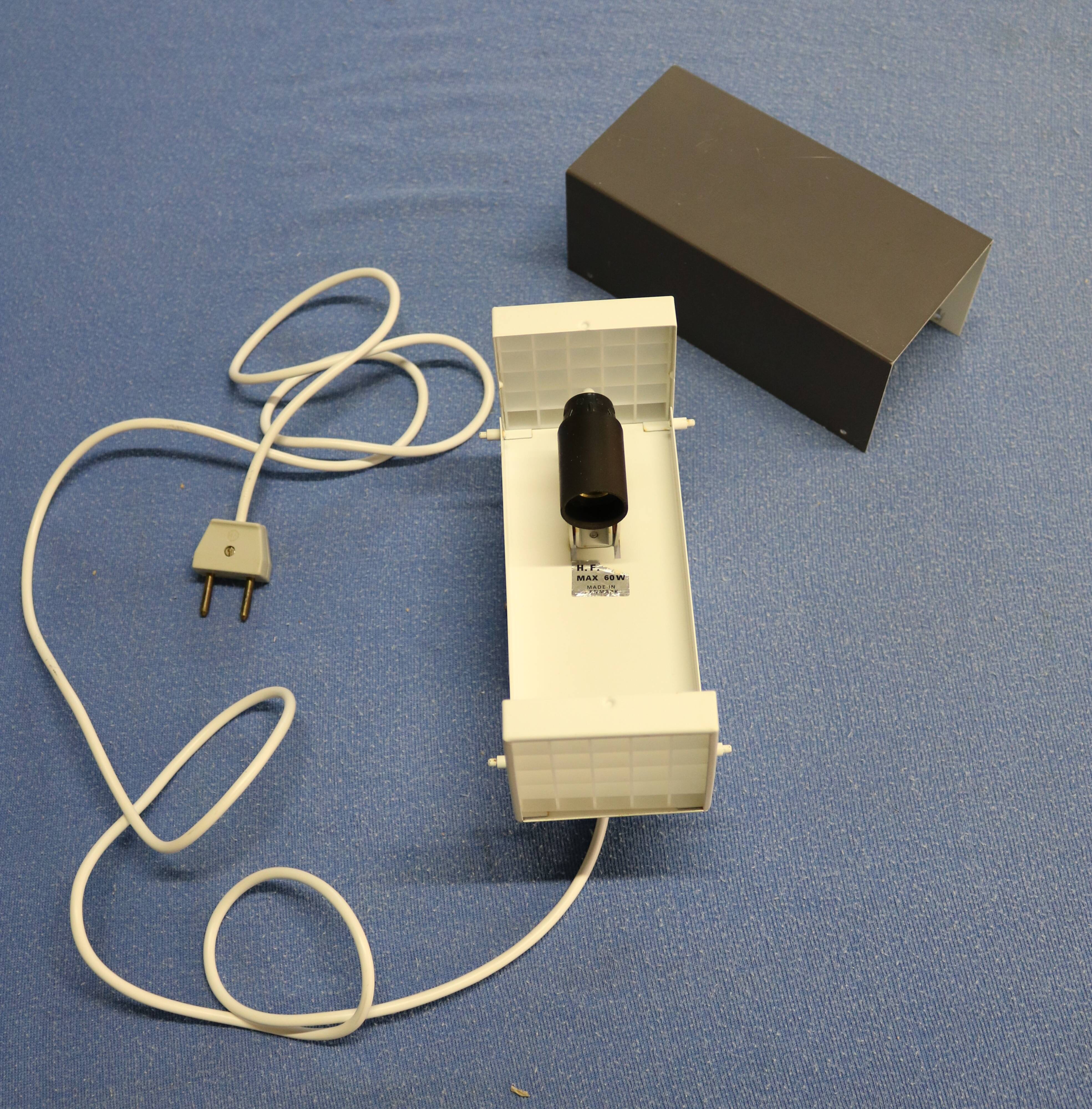 Pair of grey and white wall sconces by Preben Dahl for H. F. Belysning, 1960s