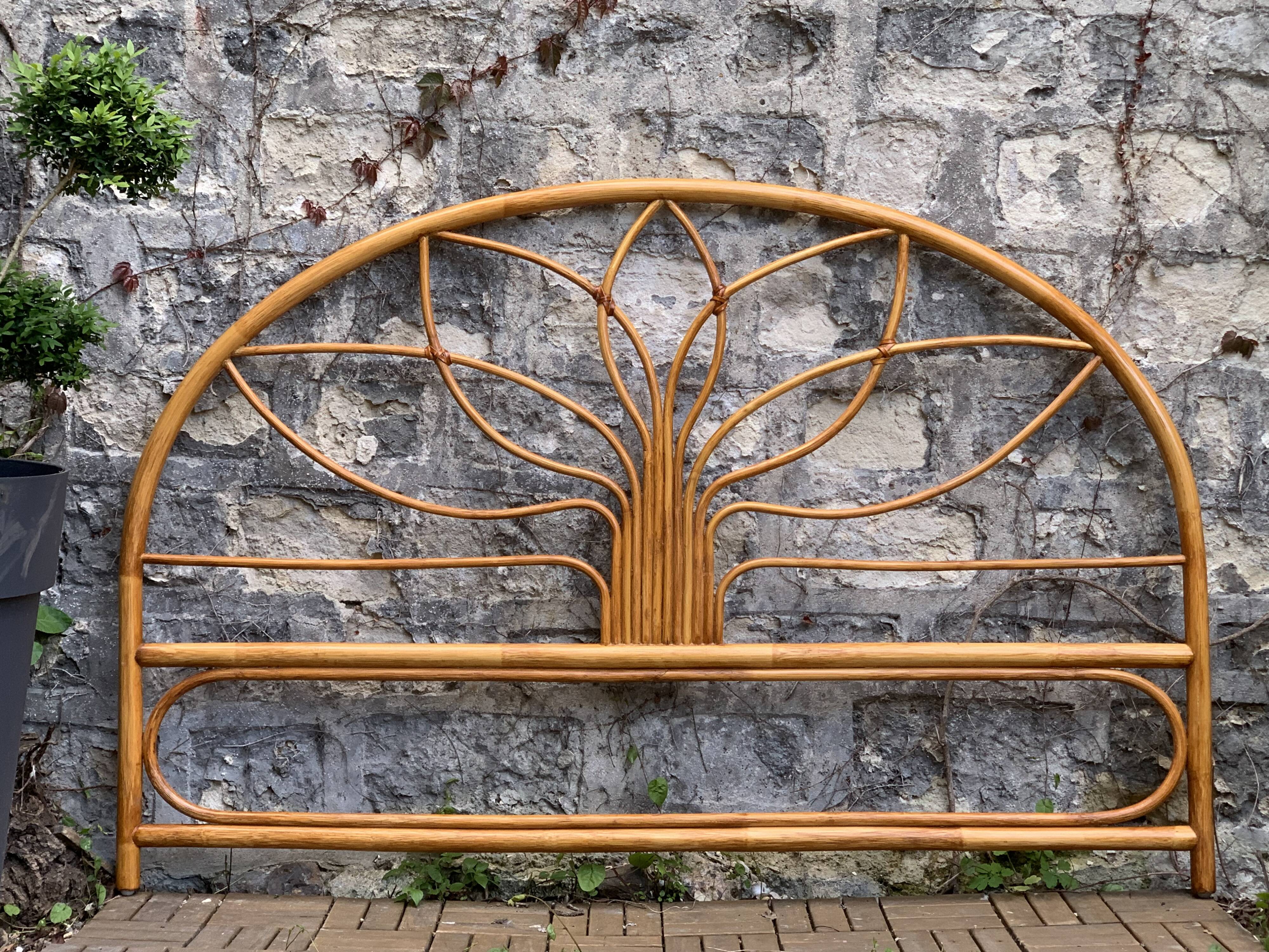 Vintage rattan headboard 1970 140cm