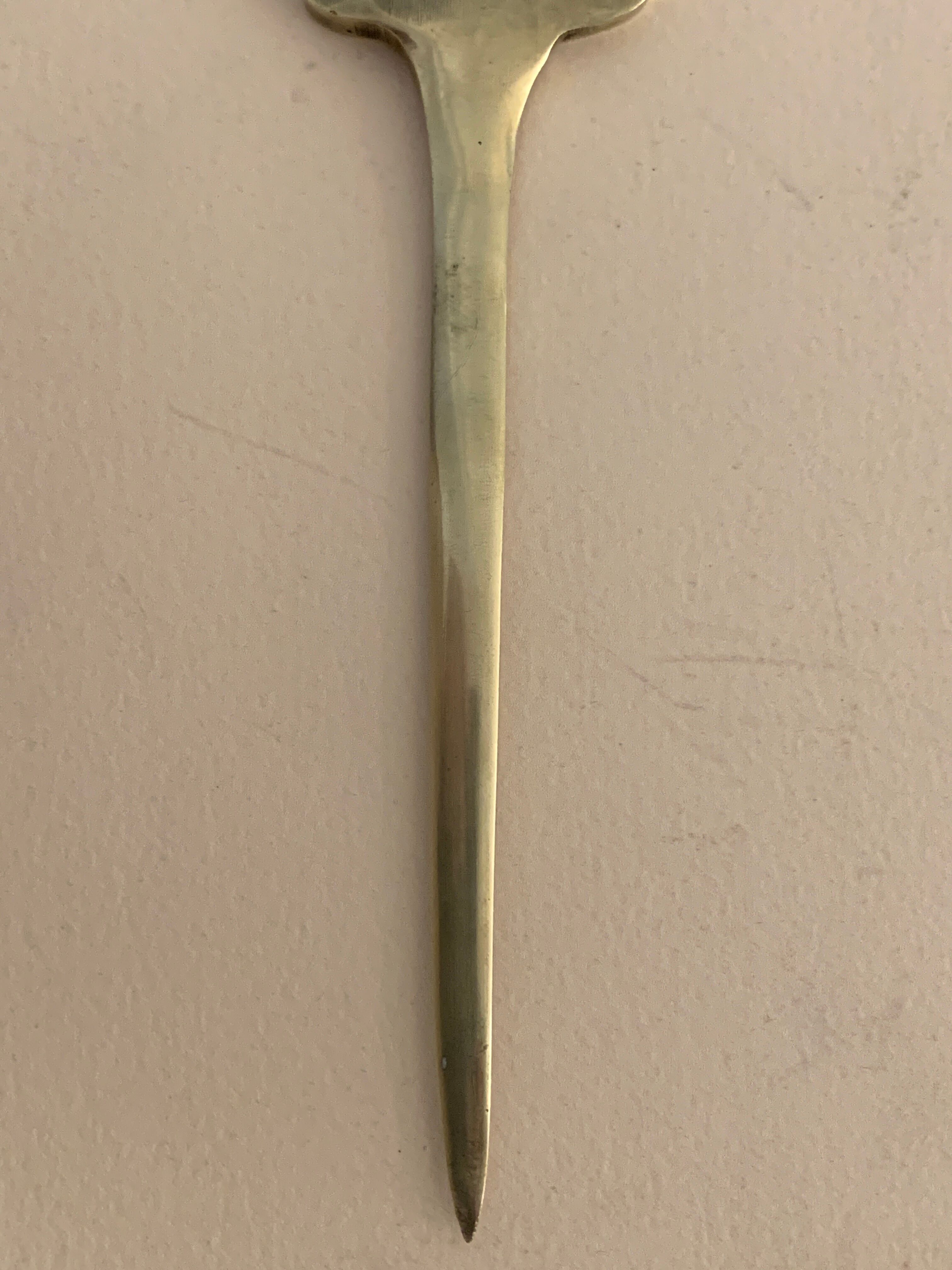 Paper cut or letter opener in brass, Bayonne and Basque Country