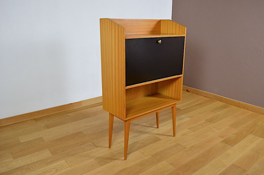 Blond & feet compass 1960 mahogany Vintage Secretary