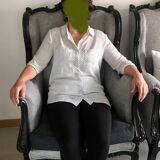 2 shepherdess armchairs with old ears nineteenth fully restored