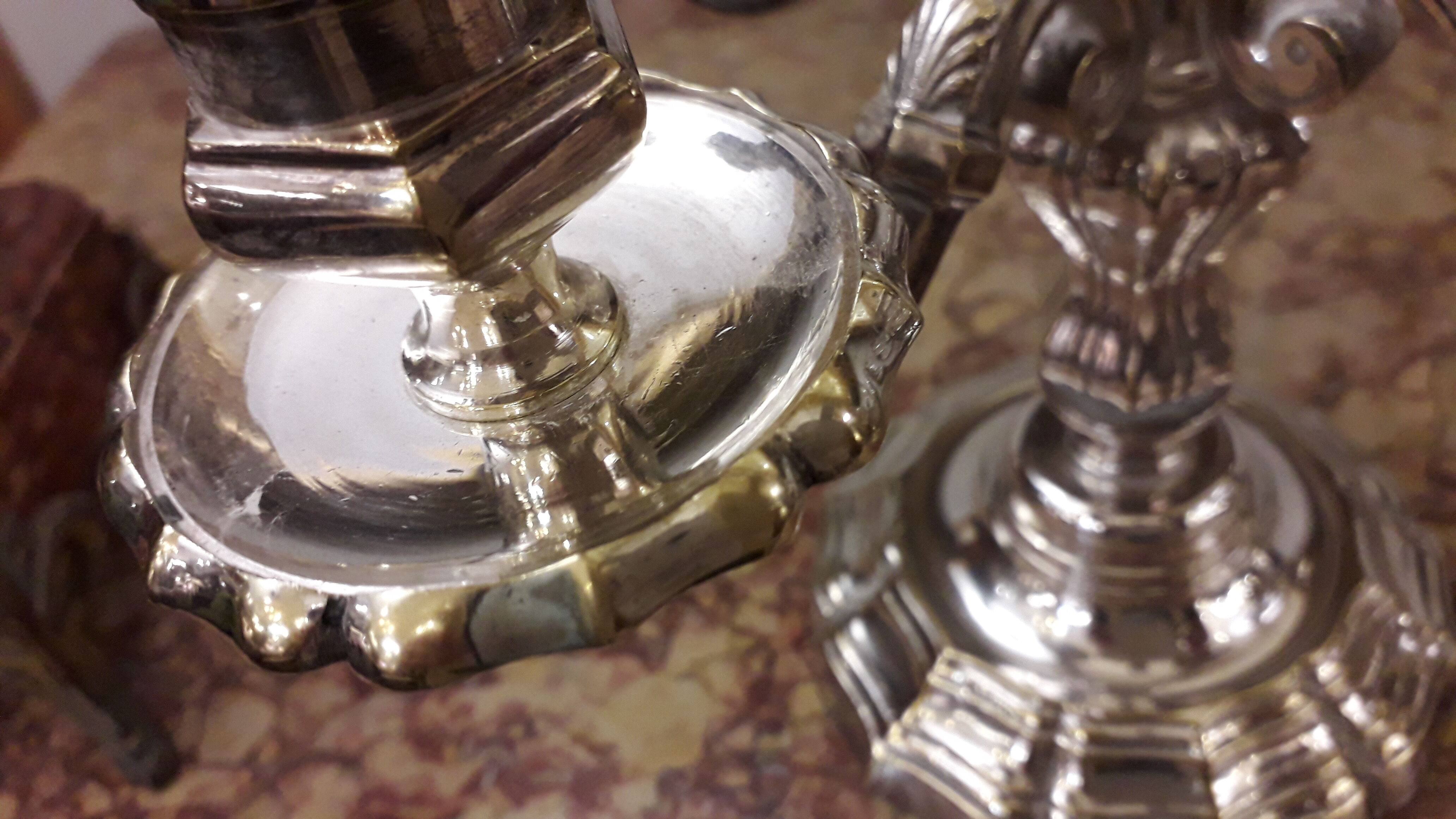 Old silver bronze chandeliers