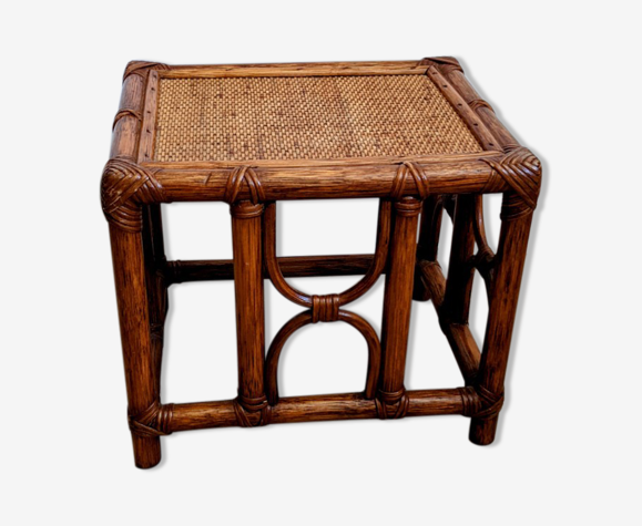 Table d'appoint rotin caramel