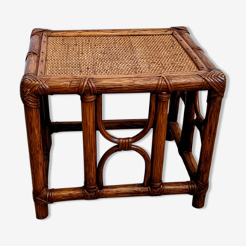 Caramel rattan side table