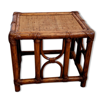 Caramel rattan side table