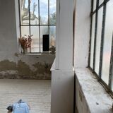 Library showcase ivory white sliding doors