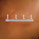 Wall-mounted coat rack in anodised aluminium with 4 hooks, modernist design - 1970s