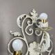 1 of 3 xxl 73cm white Metal Florentiner Theatre wall Light, Italy, 1970s
