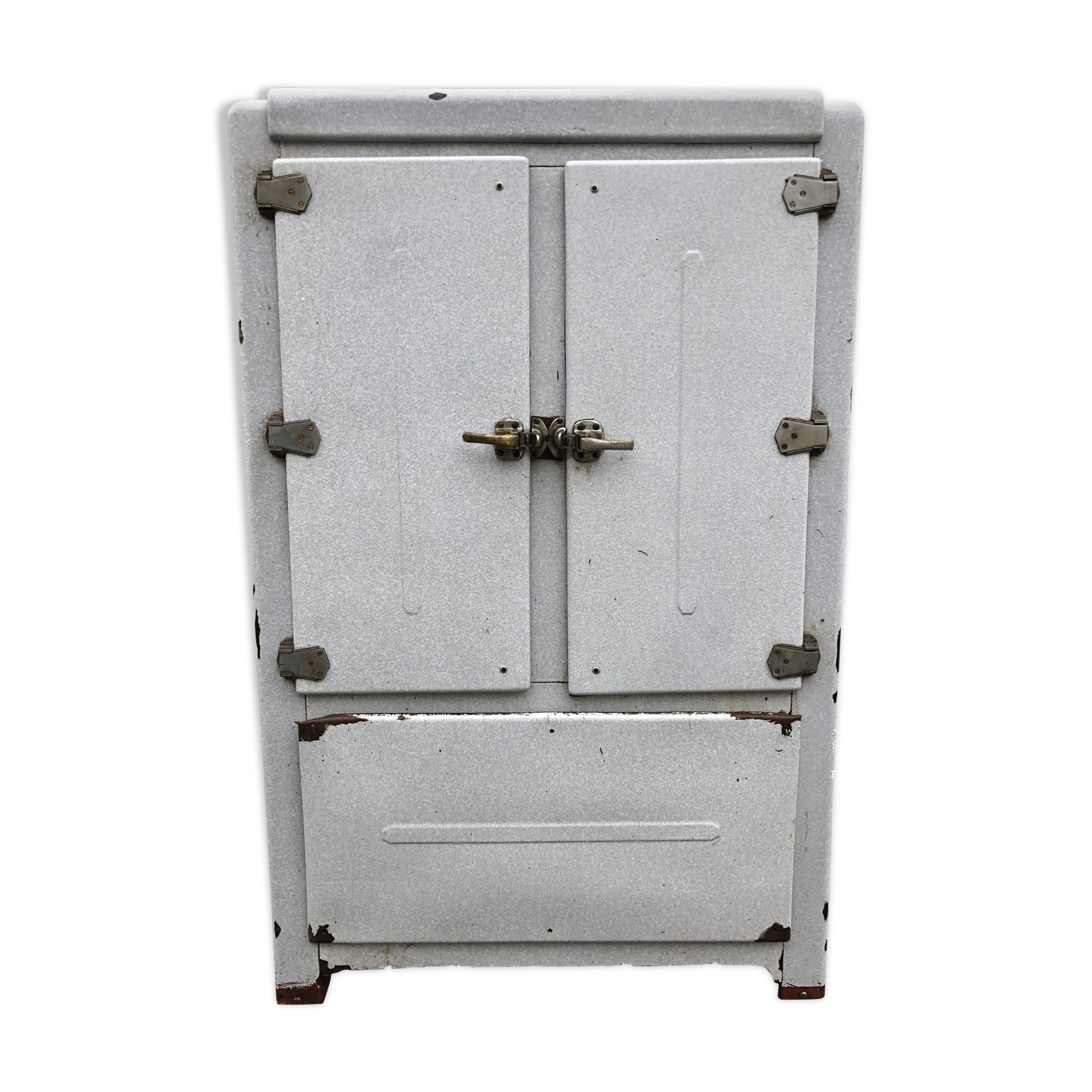 Fridge cabinet antique enamel furniture of metier