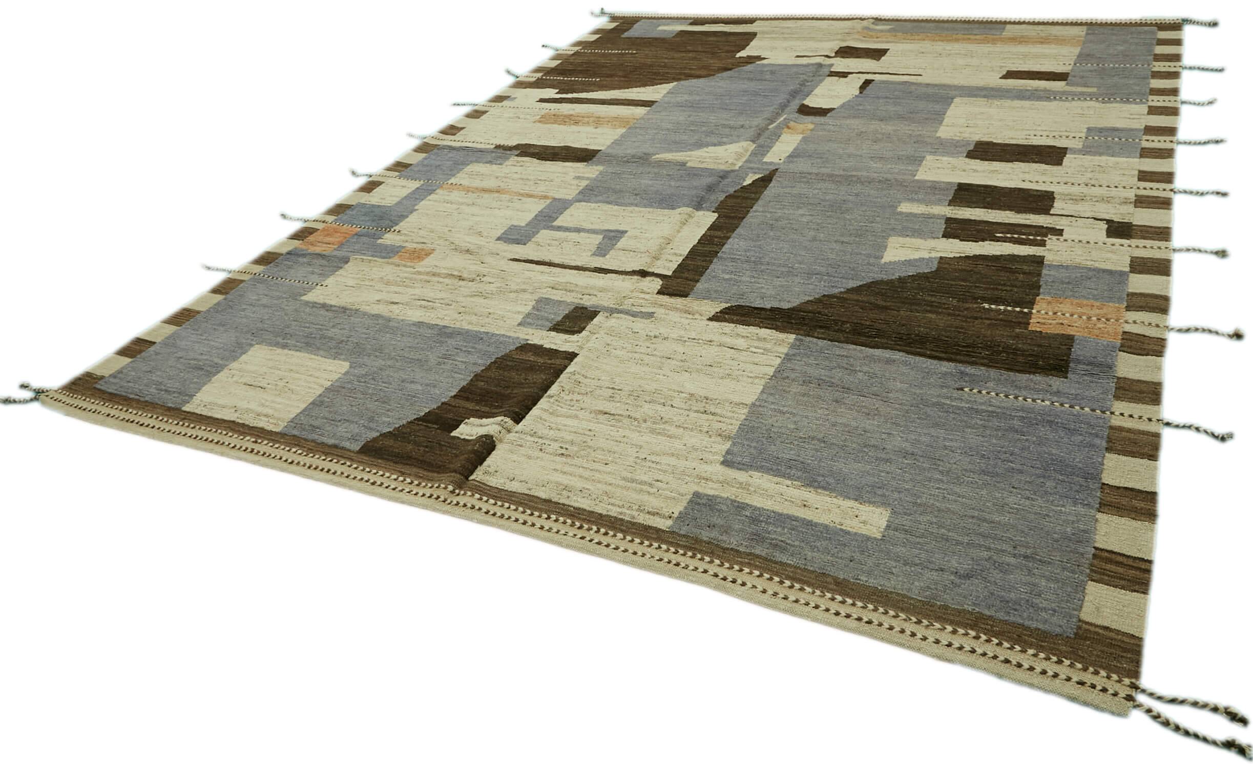 Handmade Turkish One of a Kind 280 cm x 360 cm Beige Wool Carpet