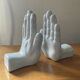 Pair of ceramic hand bookends in the 70s