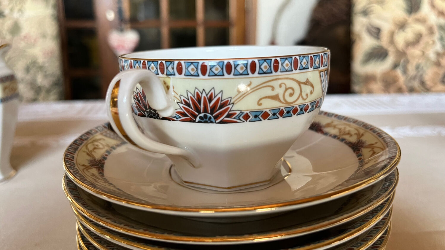 Old Limoges porcelain coffee service WG & Cie