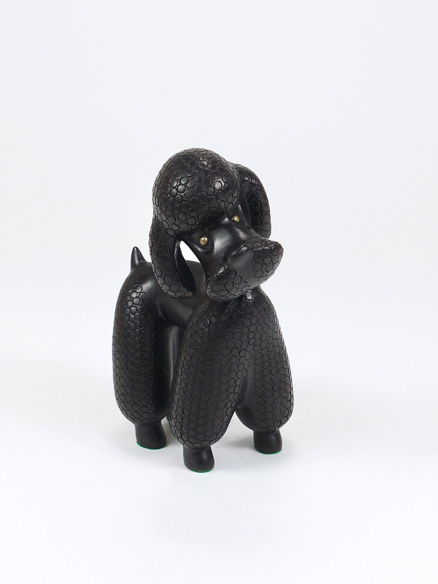 Charming figurine sculpture of a poodle dog by Leopold Anzengruber, Austria, 1950s.