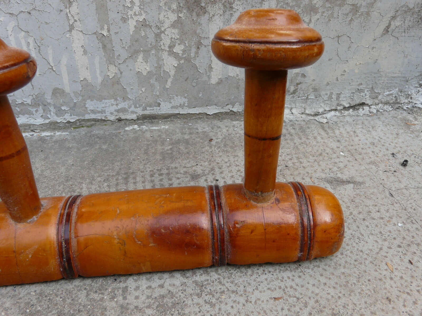 Bamboo-style wooden coat holder 8 patères, 1940