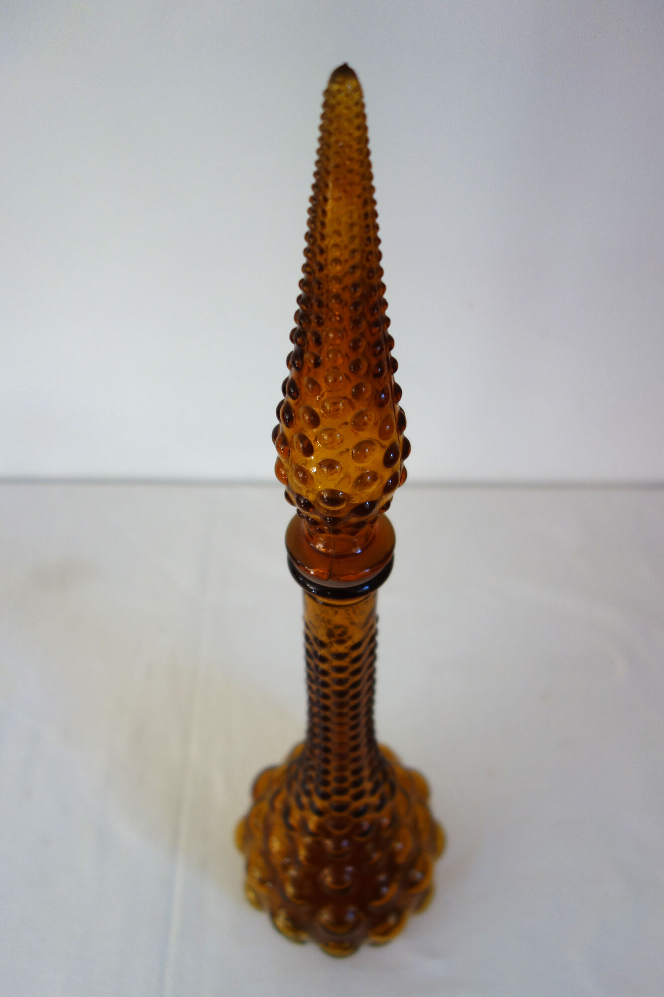 Carafe bottle in brown glass bubbles Empoli 60s