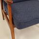 Paire de fauteuils scandinave vintage bleu marine tweed 