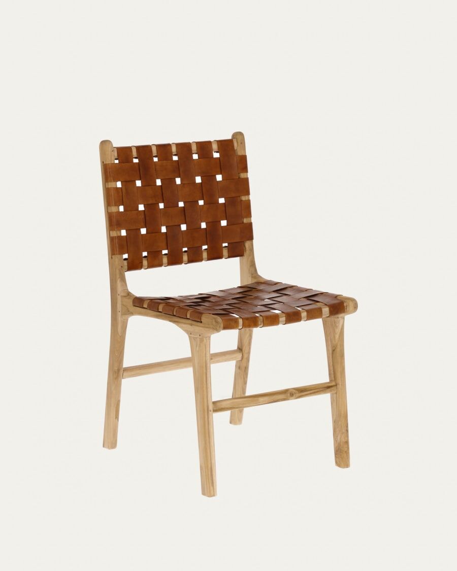 Leather and wood chair