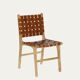 Leather and wood chair