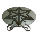 Star shaped cast iron round dining table 1970