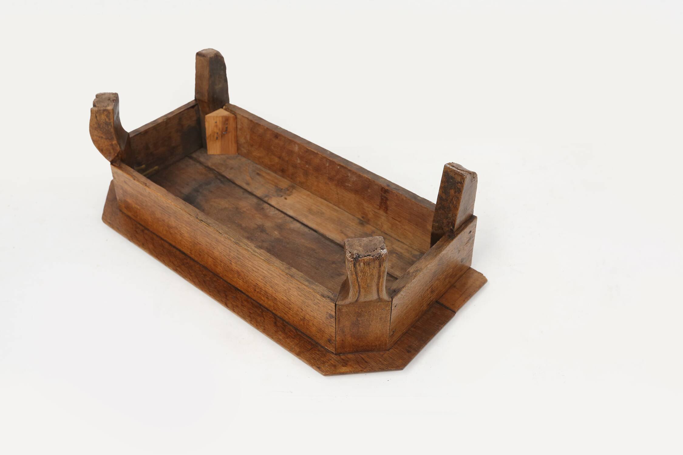 Charming wooden rustic church stool, France ca. 1900