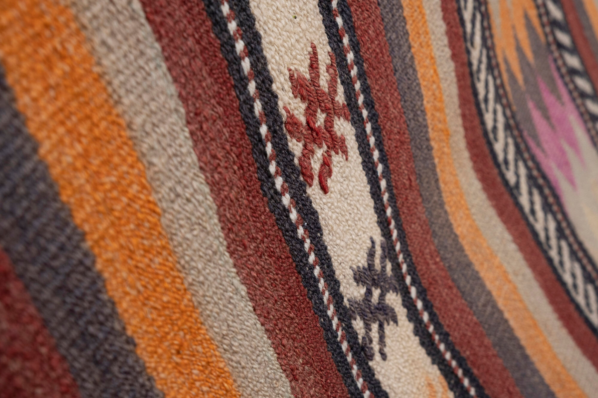 Turkish kilim runner with modern design, boho nomadic stair runner 80 x 512 cm