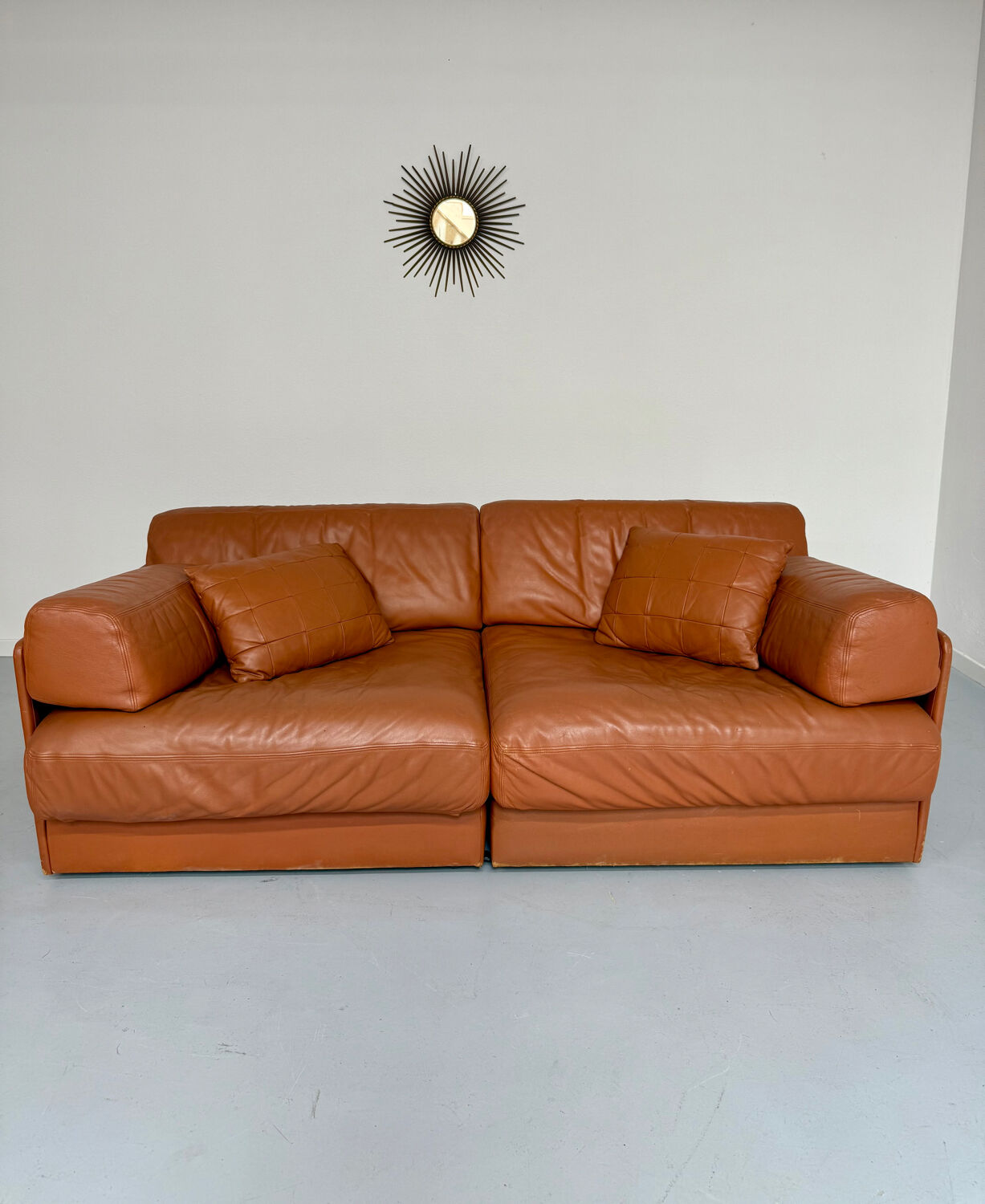 DESEDE ds 76 vintage design camel leather 2-seater sofa