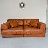 DESEDE ds 76 vintage design camel leather 2-seater sofa