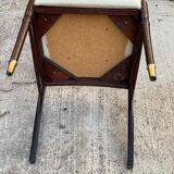 4 Scandinavian chairs in solid wood and white imitation leather