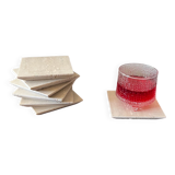 7 travertine marble coasters