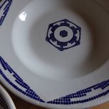 Set of 4 soup plates of the Faiencerie Nouvelle of Givors France