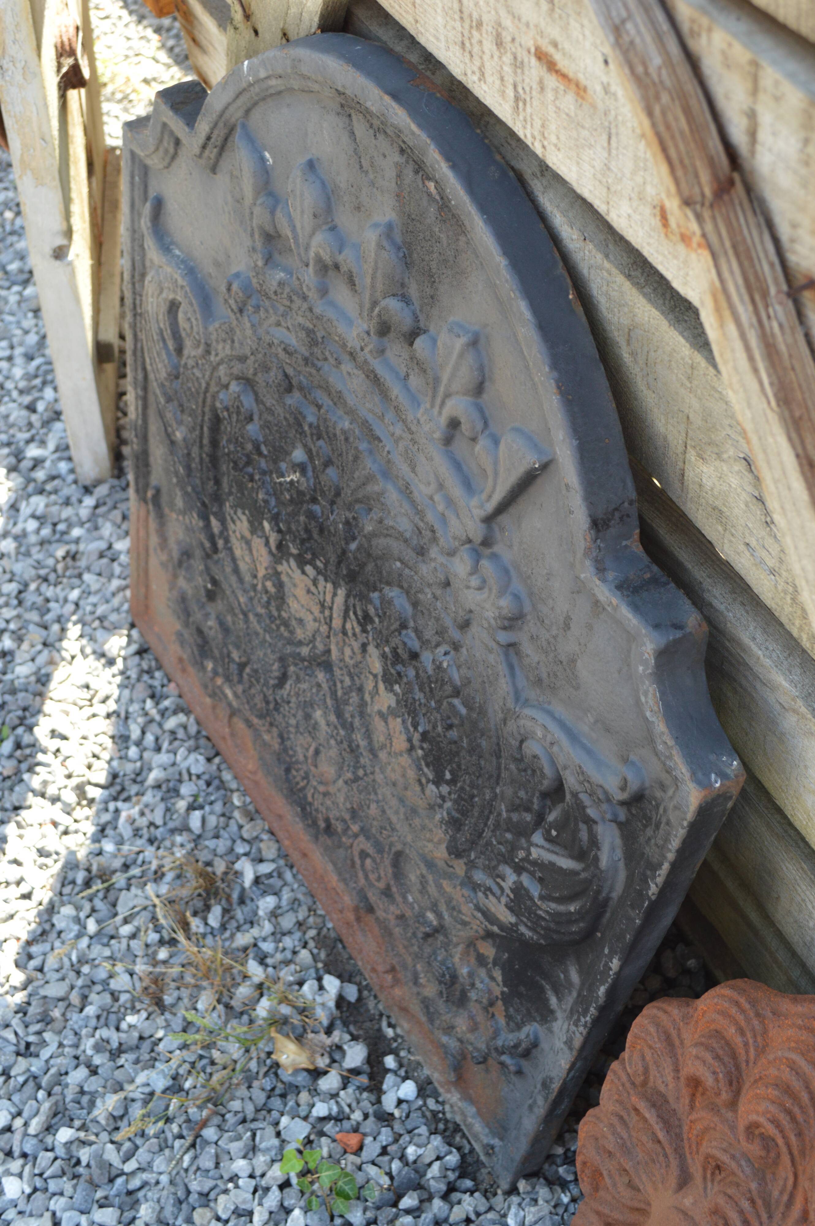 Cast iron fireplace plate