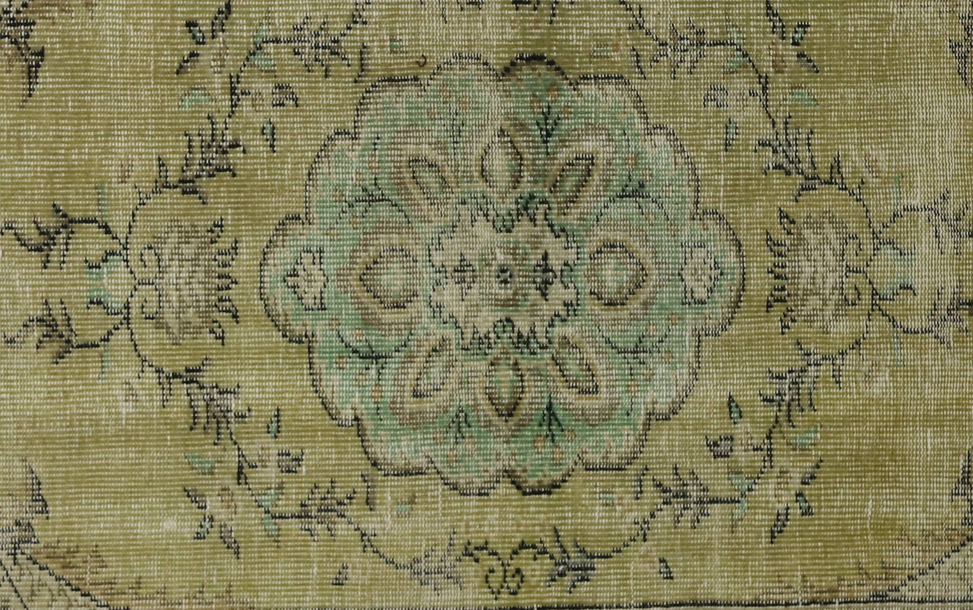 Tapis kilim vintage turc – vert pastel et beige 213x130 cm
