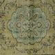 Tapis kilim vintage turc – vert pastel et beige 213x130 cm