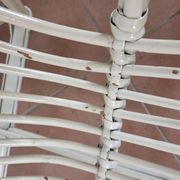 White rattan shell chair