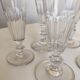 Set of 6 assorted champagne flutes late 19th century cut with cut-offs