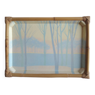 Camaieu fiberglass bamboo tray