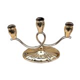 Three-armed, plated candlestick, Germany, 1940s.