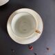 5 antique porcelain espresso cups in aqua green and gold trim