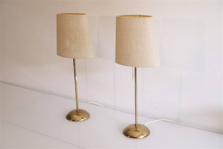Pair of vintage Scandinavian brass lamps 1970