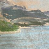 Painting "Mountain Lake", Pastel on paper, framed