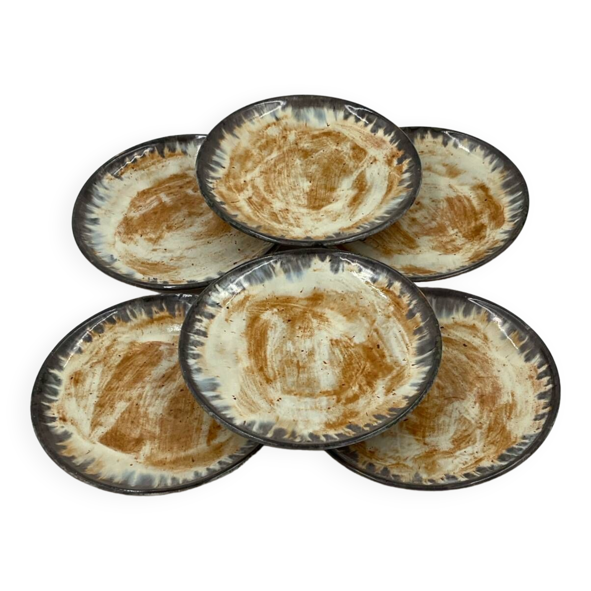 Red earthenware dessert plate